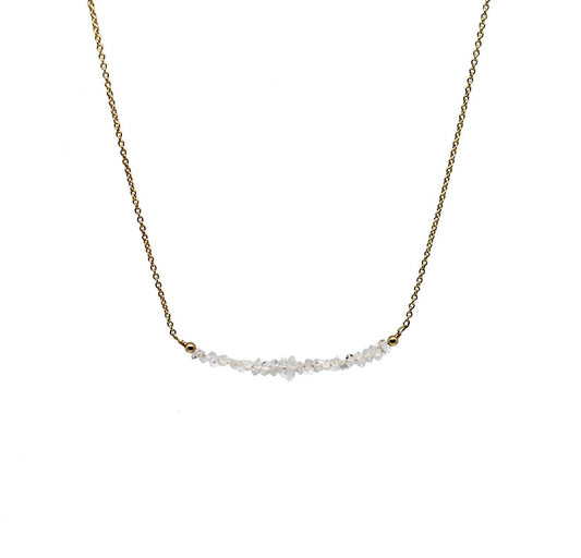 Herkimer Quartz "Diamond" Bar Necklace